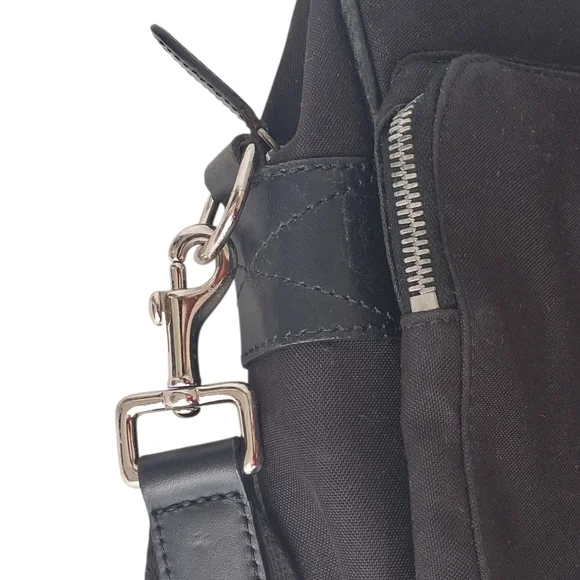 Coach Canvas & Leather Crossbody Laptop Bag Black - Picture 5 of 8
